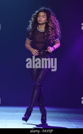 Ella Eyre Performing At The Clothes Show Live 2015 At The NEC Arena In Birmingham  Featuring: Ella Eyre Where: Birmingham, United Kingdom When: 06 Dec 2015 Stock Photo