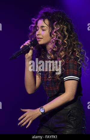 Ella Eyre Performing At The Clothes Show Live 2015 At The NEC Arena In Birmingham  Featuring: Ella Eyre Where: Birmingham, United Kingdom When: 06 Dec 2015 Stock Photo