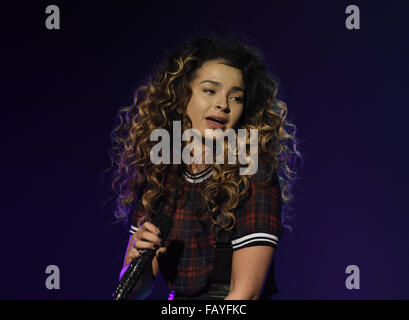 Ella Eyre Performing At The Clothes Show Live 2015 At The NEC Arena In Birmingham  Featuring: Ella Eyre Where: Birmingham, United Kingdom When: 06 Dec 2015 Stock Photo