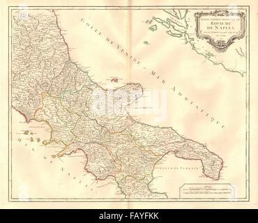 'Partie septentrionale du Royaume de Naples'. Southern Italy. VAUGONDY, 1750 map Stock Photo