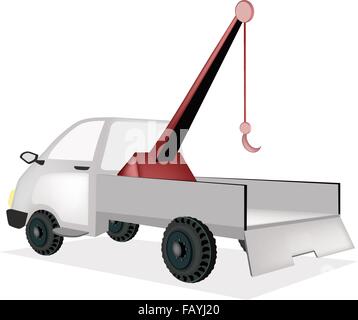 An Illustration of Auto Wrecker Tow Truck, Recovery Truck, Breakdown Lorry or A Breakdown Truck for Recover Vehicles to Another Stock Vector