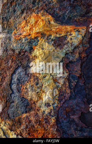 Close-up of decay on the metal pipes at Bjarnarflag Geothermal Plant, Iceland Stock Photo