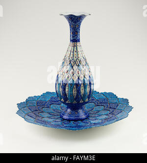 Beautiful Persian flower vase. Persian Enameled Copper Vase / Iranian