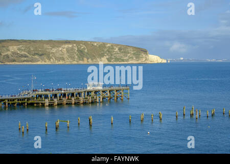 Swanage is a coastal town and civil parish in the south east of Dorset, England. It is situated at the eastern end of the Isle of Purbeck, Stock Photo