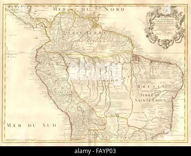 'Terre Ferme du Perou du Bresil..'. Spanish Main. DE L’ISLE/BUACHE, 1745 map Stock Photo