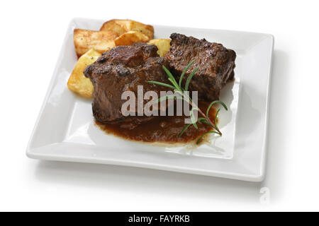 oxtail stew with potato, rabo de toro estofado con patatas, spanish cuisine Stock Photo