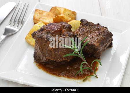 oxtail stew with potato, rabo de toro estofado con patatas, spanish cuisine Stock Photo