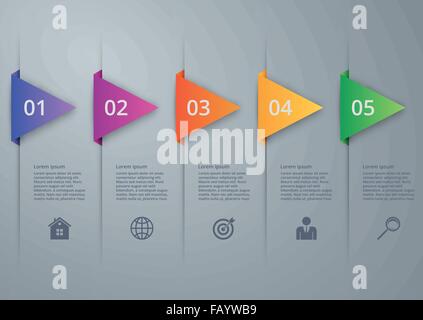 Vector illustration infographic five options Stock Vector
