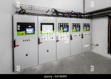 In a company, power distribution boards (France). Stock Photo