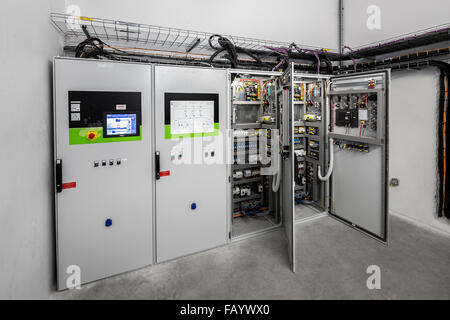 In a company, power distribution boards (France). Stock Photo