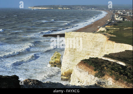 Seaford Head Cliffs in East Sussex part of The South Downs Way where they have problems with erosion Stock Photo