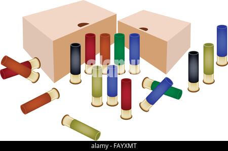 shotgun shells vector illustration isolated on white background Stock ...