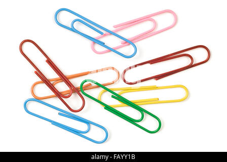 Multicolored Paper Clips Stock Photo