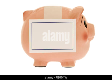 Piggy Bank Wearing Sandwich Sign Stock Photo