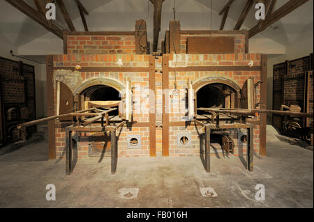Verbrennungsofen in der Baracke X (Crematorium in Barrack X), KZ-Gedenkstatte Dachau (Dachau Concentration Camp Memorial Site), Dachau, Oberbayern (Upper Bavaria), Bayern (Bavaria), Germany Stock Photo