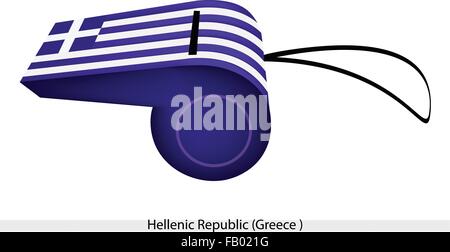 An Illustration of Nine Horizontal Blue and White Stripes with A White Cross on A Blue Square of The Hellenic Republic or Greece Stock Vector