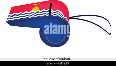 A Yellow Frigatebird Flying over A Rising Sun on Red Field with 19 Straight and Wavy Rays Blue and White Stripes of The Republic Stock Vector