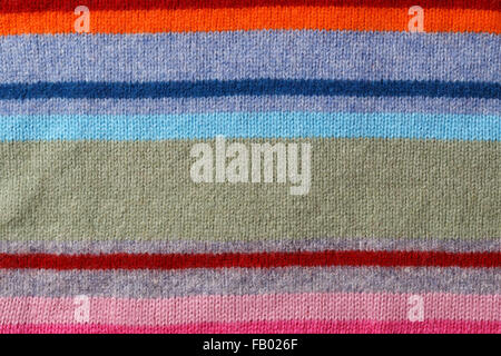 Knit wool fabric with colorful stripe texture background Stock Photo