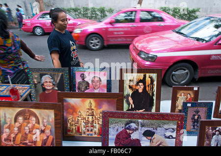 Taxis in Prachan Amulet Market in Bangkok, Thailand. The amulet market in Bangkok, Thailand. Buddhist amulets for sale at the amulet market in Bangkok, Thailand Stock Photo