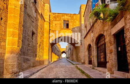 Street of Knights in Rhodes town, Dodecanese Islands, Greece, UNESCO Stock Photo