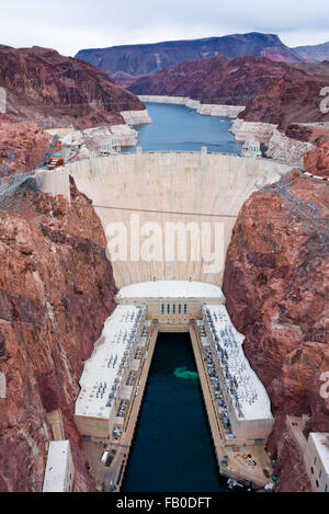 Aerial view of Hoover Dam Stock Photo