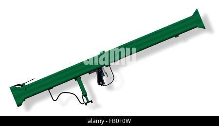 A typical bazooka anti tank weapon isolated on a white background Stock Vector