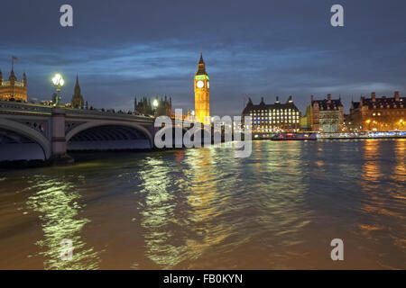 Big Ben and Westminster Bridge London United Kingdom Stock Photo