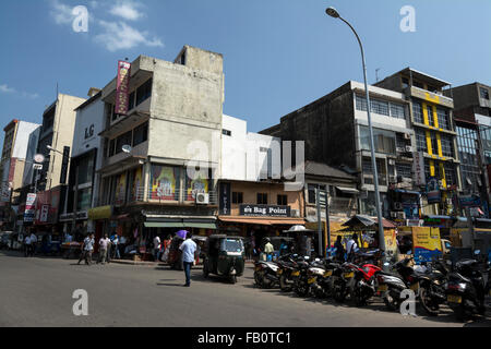 Main thoroughfare street, Olcott Mawata (Front Street) in the Pettah Markets. Colombo, Sri Lanka.   Pettah Markets is Colombo’s Stock Photo