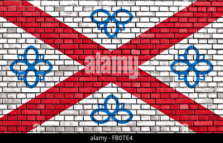 flag of Penrith painted on brick wall Stock Photo