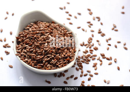 Close-up shot of Organic Linseed or Flax seed Stock Photo