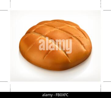 Round bread, vector icon Stock Vector