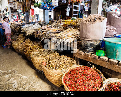 In the market of Myitkyina Stock Photo