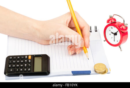 Females hand writing in notebook Stock Photo - Alamy