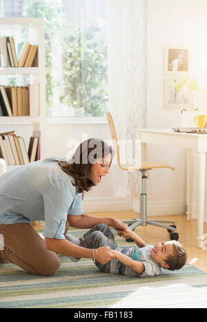 Mother playing with son (2-3) Stock Photo