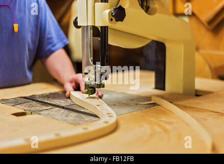 Carpenter working in workshop Stock Photo