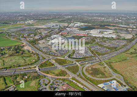 An aerial view of the NEC near Birmingham Stock Photo