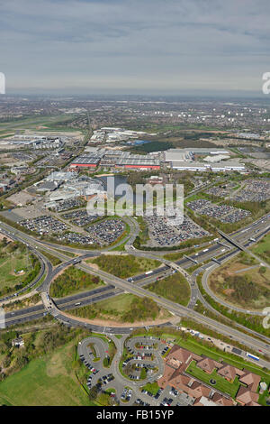 An aerial view of the NEC near Birmingham Stock Photo