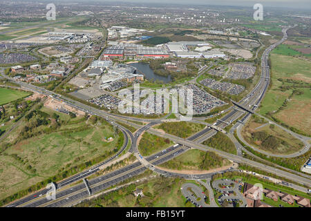 An aerial view of the NEC near Birmingham Stock Photo