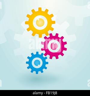 Three colorful gears Stock Vector