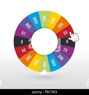 color wheel luck with the amount of money Stock Vector