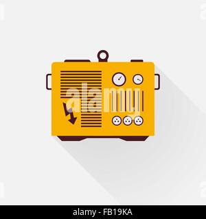 yellow generator with long shadows Stock Vector