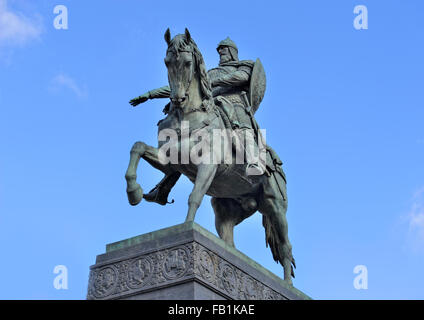 Monument to Prince Yuri Dolgoruky, Moscow, landmark Stock Photo