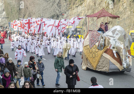 Tbilisi, Georgia. 7th Jan, 2016. Georgian people march during "Alilo
