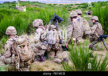 Royal Air Force RAF regiment practices maneuvers. Stock Photo