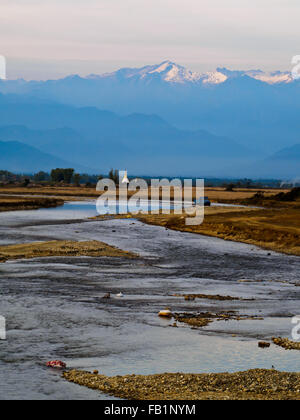 The picturesque scenery of Putao and its snow-capped mountains, northern Myanmar Stock Photo