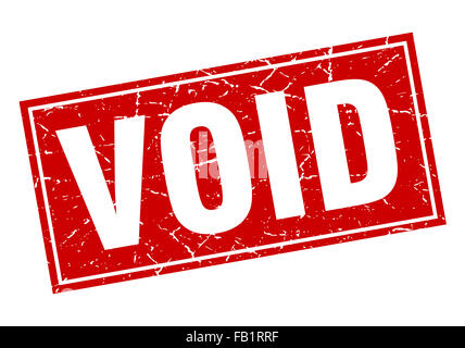 void red square grunge stamp on white Stock Photo