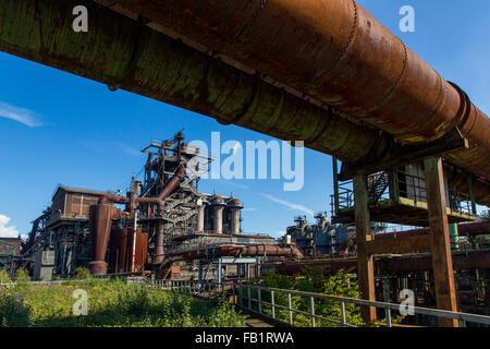 Old steelworks in Duisburg Meidrich, Germany, today a museum, industrial landscape park, route of industrial heritage, Ruhr area Stock Photo