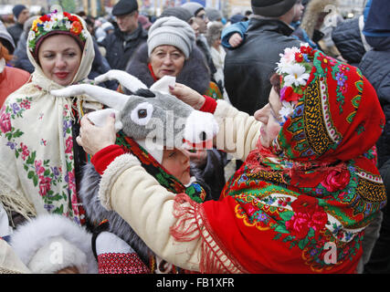 Kiev, Ukraine. 07th Jan, 2016. The main Christmas Tree of Ukraine ...