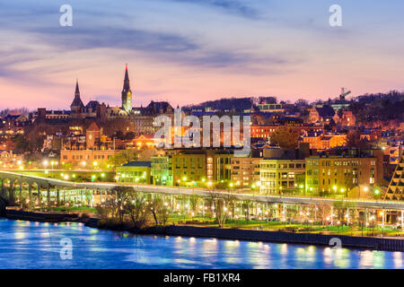 Georgetown, Washington, DC skyline on the Potomac River. Stock Photo