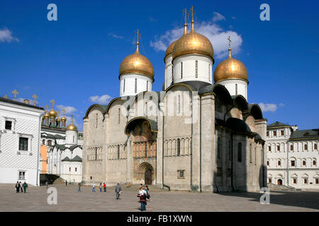 The Cathedral of the Dormition (1475-1479) at Cathedral Square in the Moscow Kremlin, Russia Stock Photo